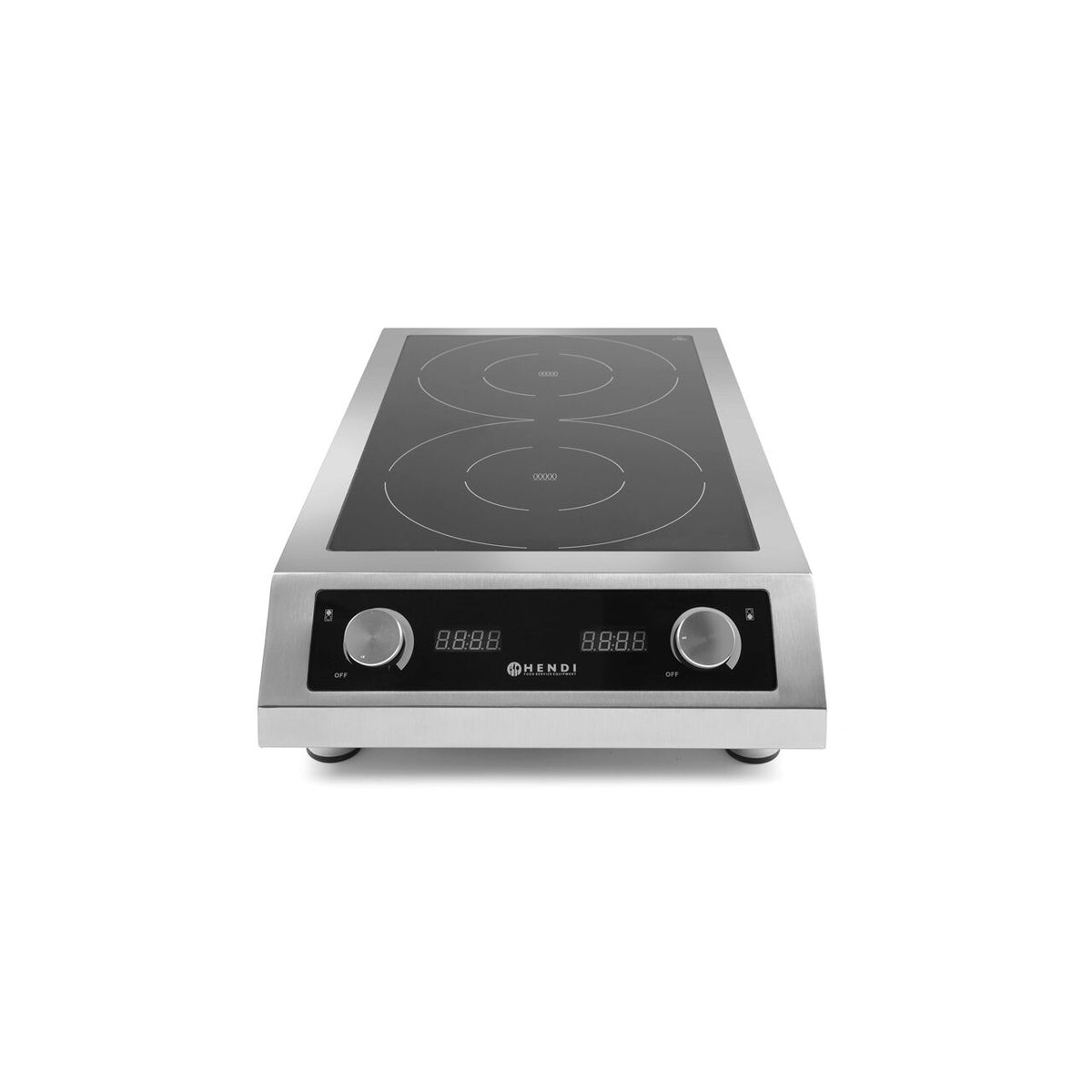 Plita cu inductie profesionala, Hendi Profi Line, model 7000 D ,putere 2x3500 W, control digital, corp inox, 40,5 cm x69,8 cm x14,5 cm inaltime