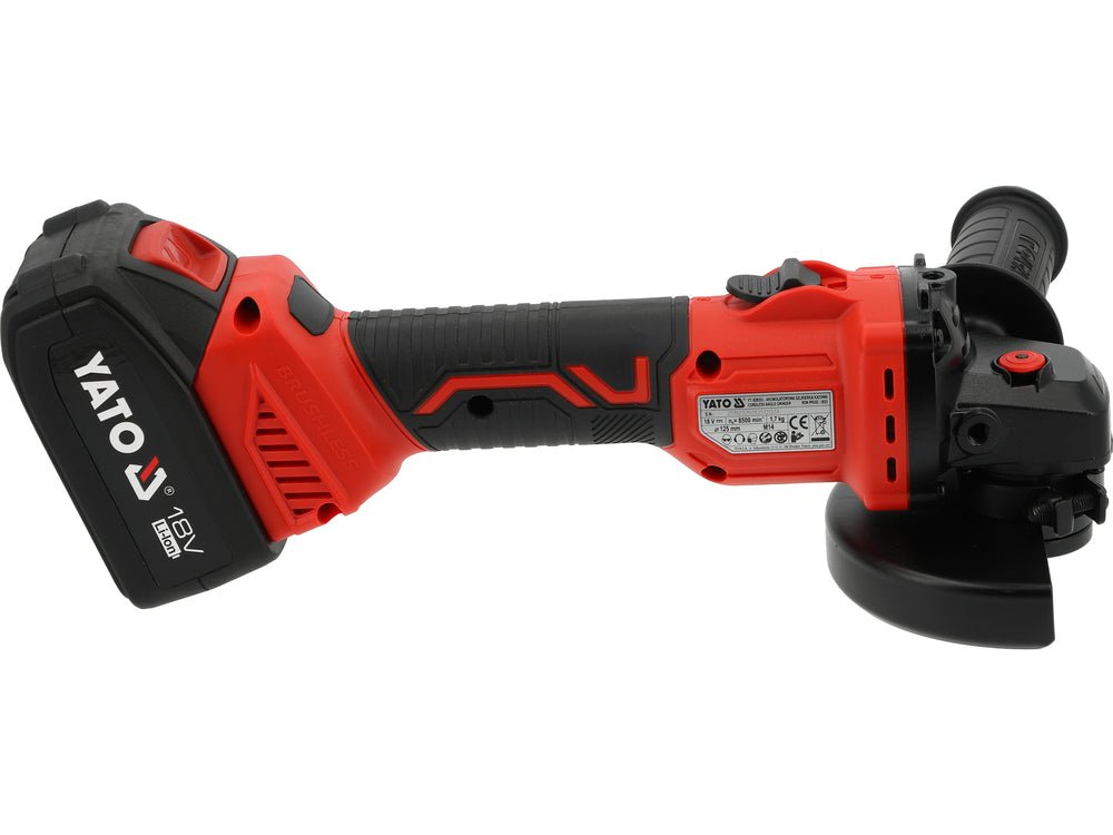 Polizor unghiular YATO YT-828252, 18 V, 125 mm, 2 x 4 Ah - imagine 3