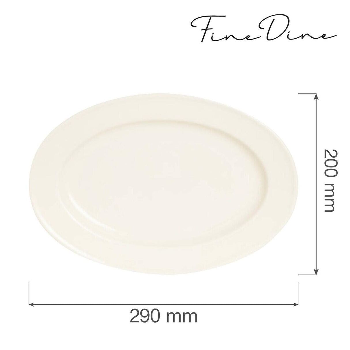 Platou oval, Fine Dine, Crema 290x200 mm