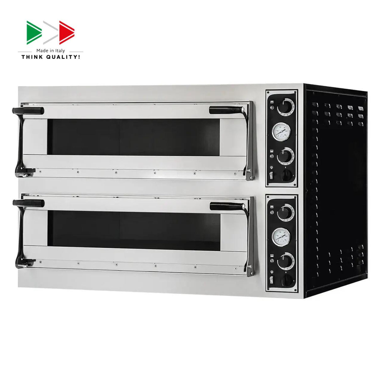 Cuptor profesional pizza Trays 44 Glass 2 camere 13800 W interval de temperatura de la 50?C la 500?C Hendi 2x 820x840x(H)175 mm