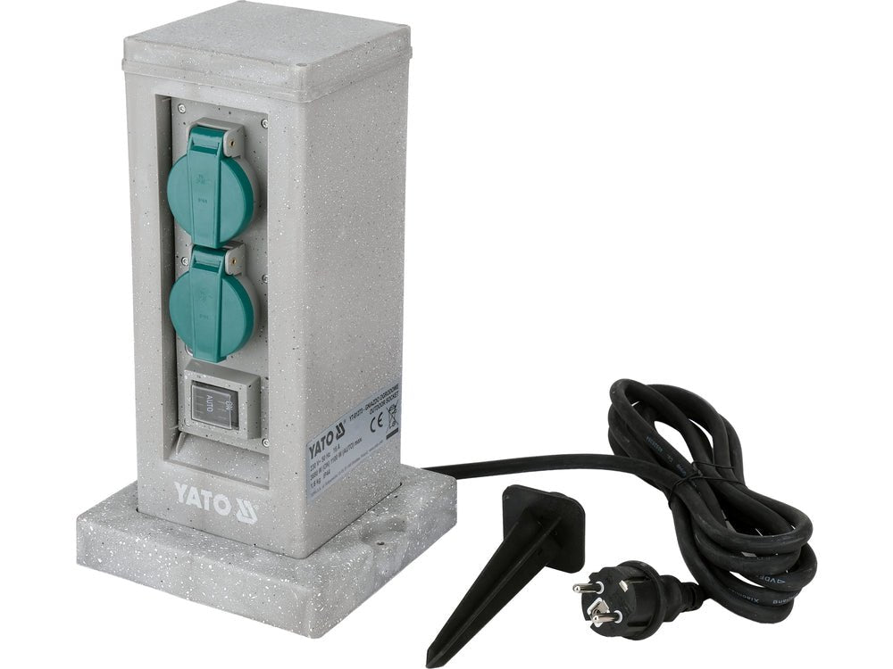 Priza de gradina stalp piatra pp YATO YT-81273, IP44, 4 x 230 V