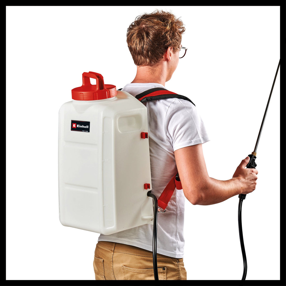 Pulverizator electric pe acumulator Einhell GE - WS 18/150 Li - Solo Power X - Change (litiu - ion, rezervor de 15 l cu scala, duza reglabila din alama, lance de pulverizare din otel inoxidabil, fara acumulator sau incarcator Einhell - scule electrice si unelte profesionale - BricoMart