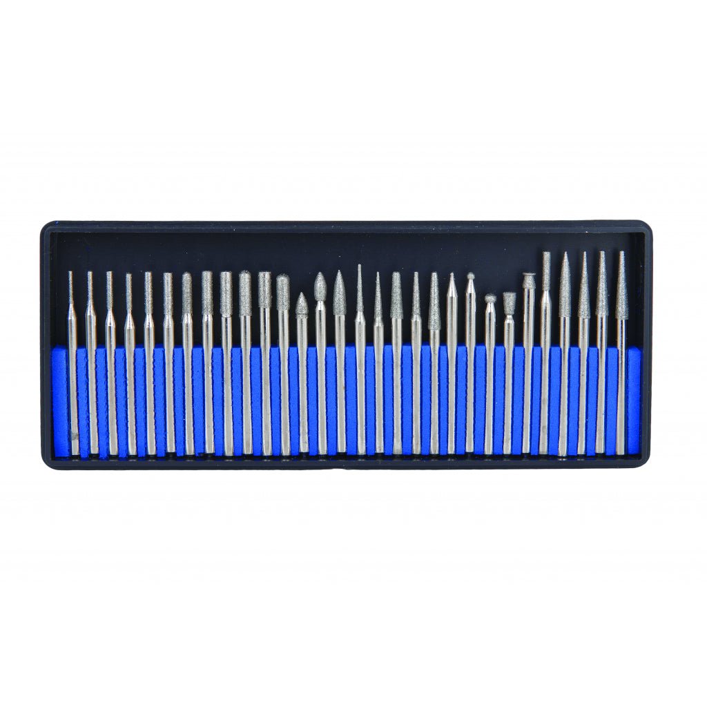 RAIDER 30Pcs/set ace ptr. slefuit biax Diametrul cozii: 3mm Cutie de transport transparenta Raider - scule electrice si unelte profesionale - BricoMart