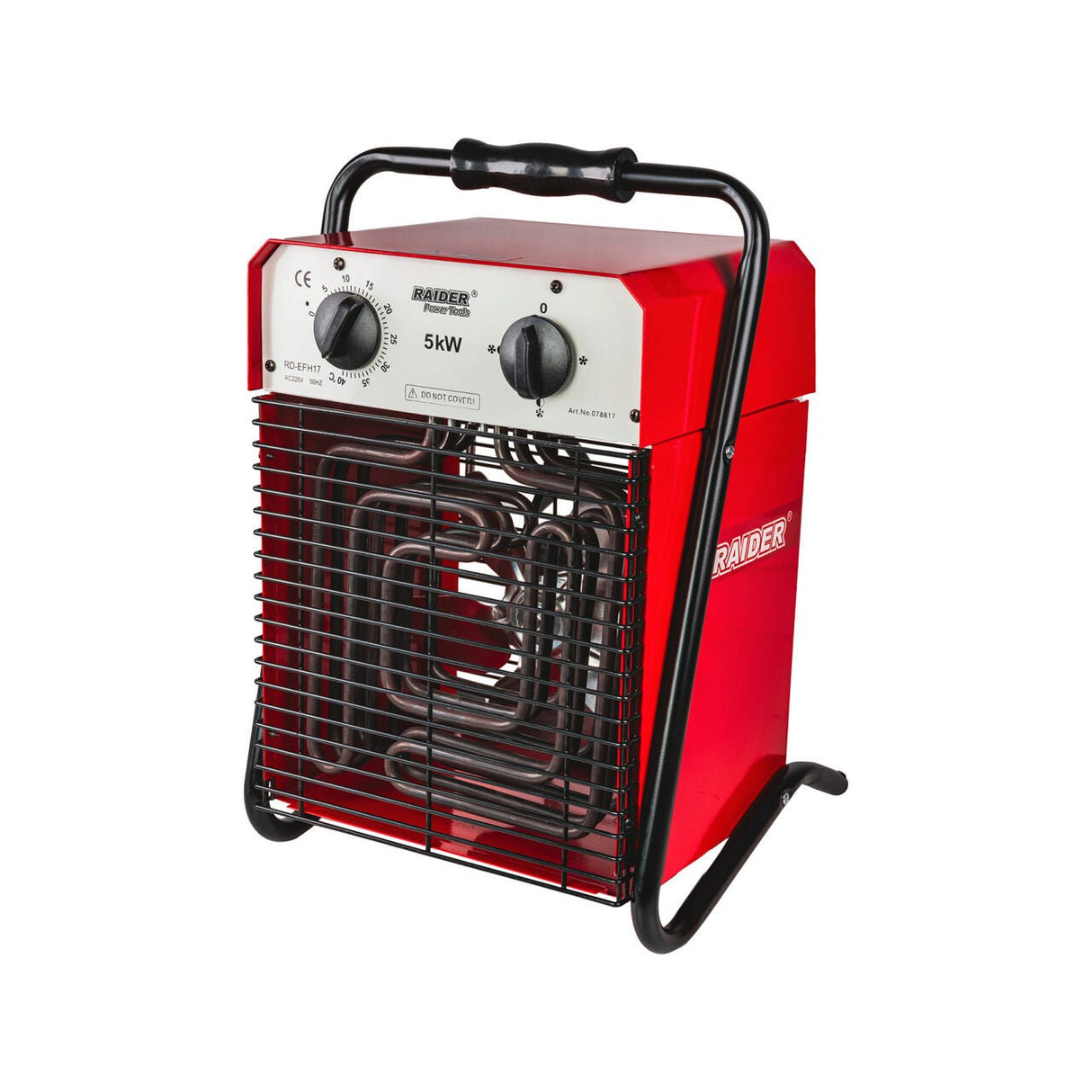 RAIDER Aeroterma electrica 5kW 230V cu stand RD - EFH17 Cu 5 kW putere, RD - EFH17 poate încălzi rapid suprafețe mai mari. Termostatul integrat menține automat temperatura dorită Raider - scule electrice si unelte profesionale - BricoMart