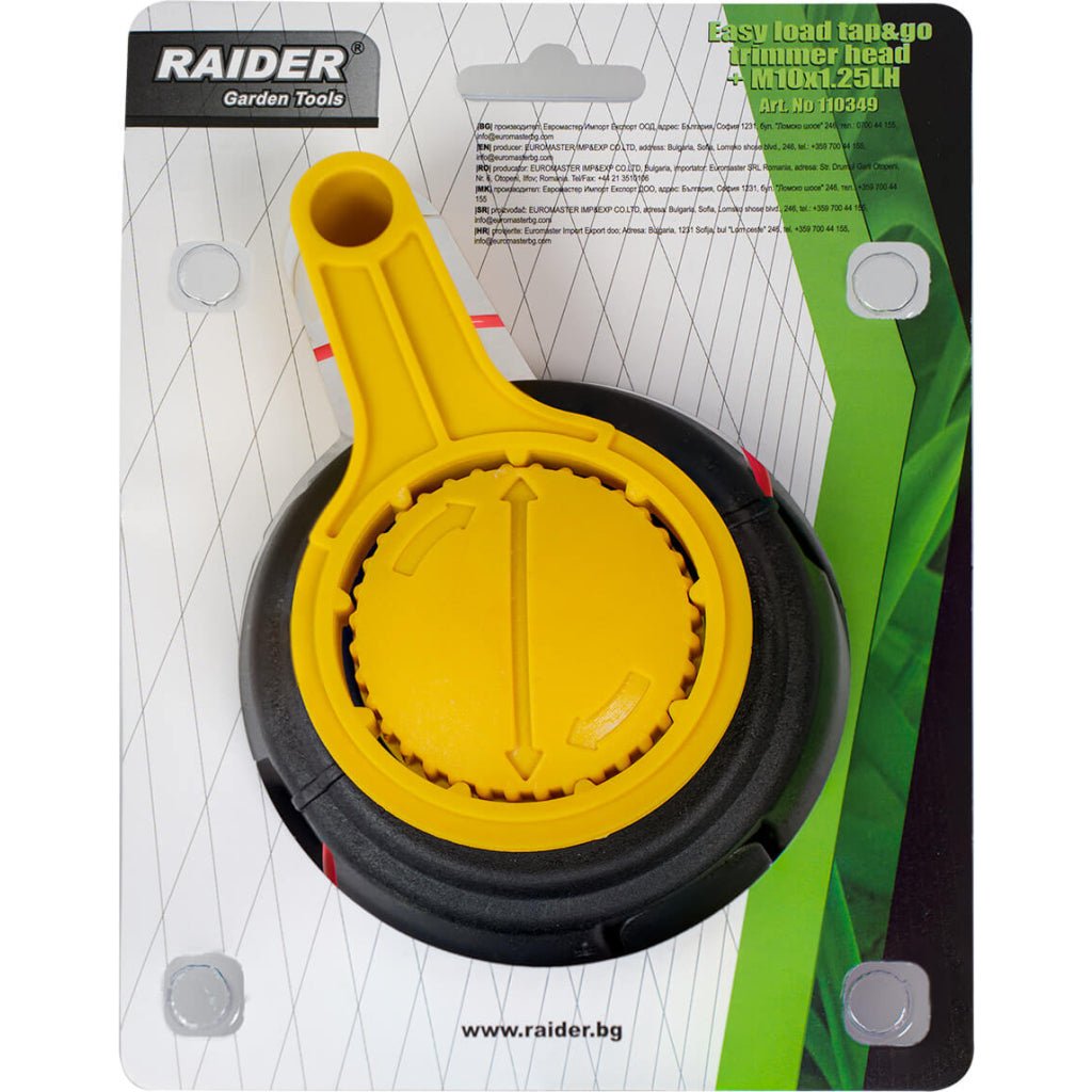 RAIDER Cap de motocoasa cu incarcare usoara + M10x1.25LH PA RD O modalitate mai rapidă de a înfășura firul Securitate mai mare și acces facil la fir în cazi de reglare sau înlocuire P Raider - scule electrice si unelte profesionale - BricoMart