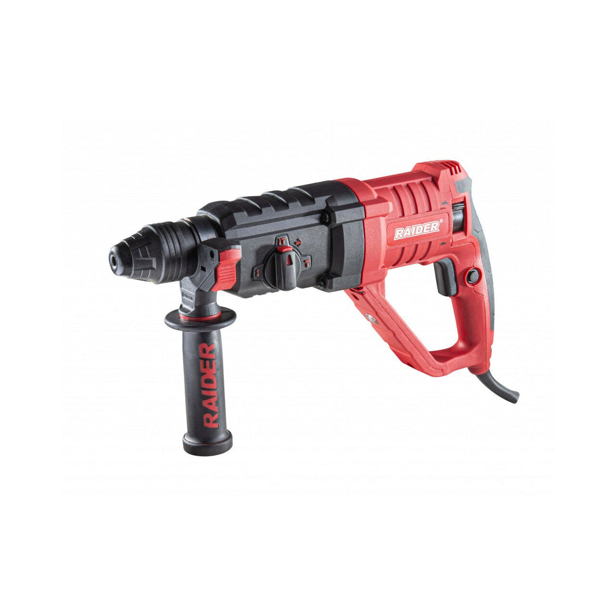 RAIDER Ciocan rotopercutor 4 functii, 3J 950W RDP - HD12H Comutator de functii Prindere SDS+ Ajustarea vitezei din butonul de pornire Maner auxiliar Limitator de adancime Raider - scule electrice si unelte profesionale - BricoMart