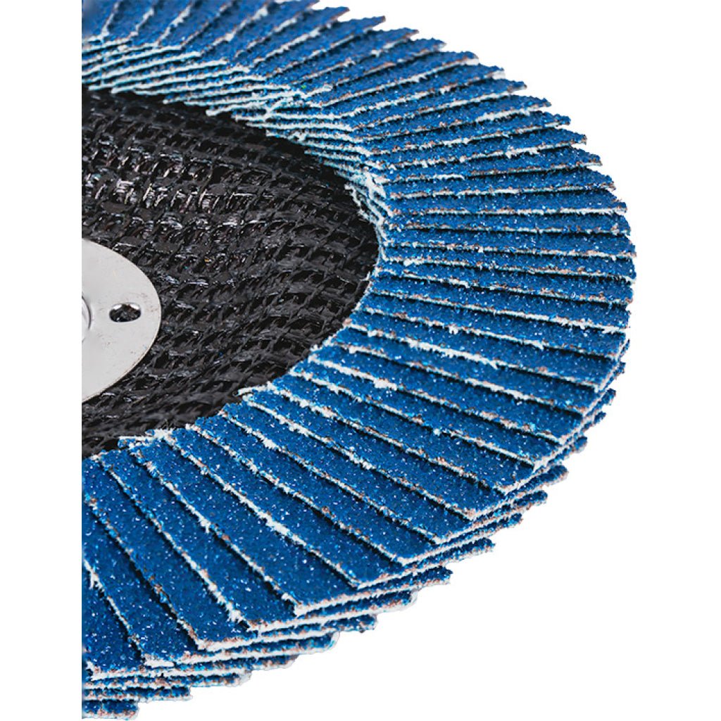 RAIDER Disc lamelar zirconiu 125mm G-100 Granule abrazive de zirconiu care oferă durabilitate Granulație G-100 Construcția lamelară permite o răcire mai bună în Raider - scule electrice si unelte profesionale - BricoMart
