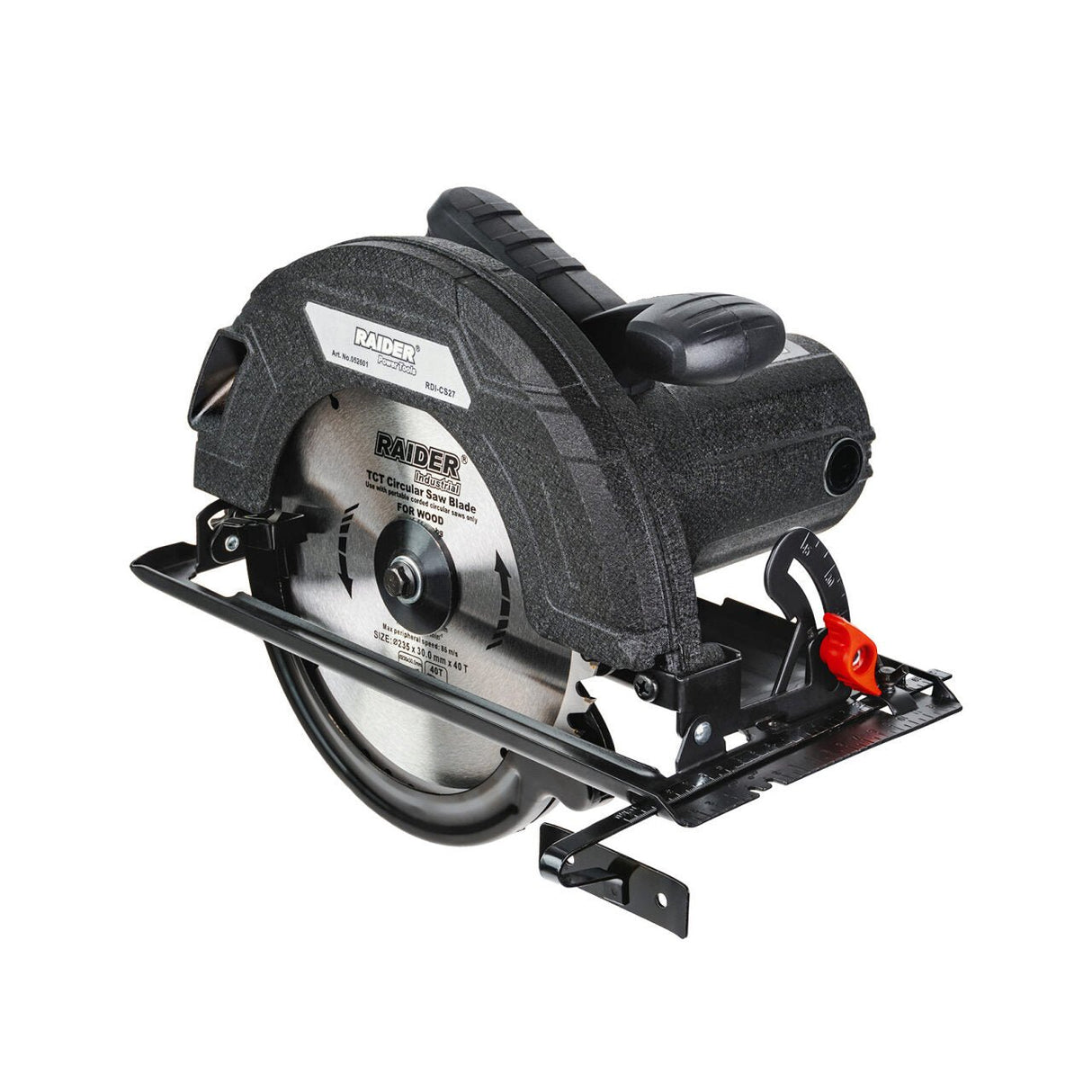 RAIDER Fierastrau circular ø235mm 2200W RDI - CS27 Maner anti vibratie Maner antiderapant Buton pentru protectie la porniri accidentale Reglarea adancimii de taiere Posibi Raider - scule electrice si unelte profesionale - BricoMart