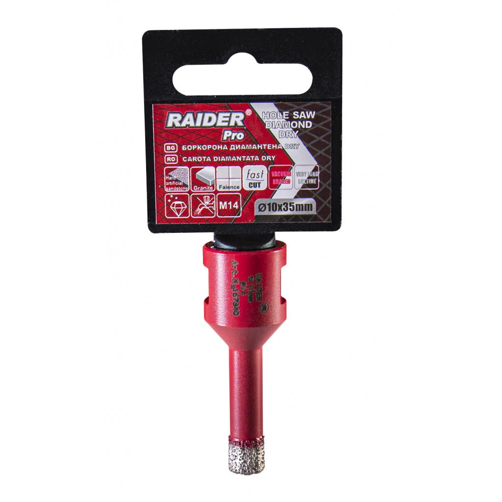 RAIDER Freza diamantata pentru frezare uscata M14 x 10 mm Utilizare indelungata Taiere extrem de rapida Taiere fara apa Carotele de gaurire sunt proiectate sa fie montate pe poli Raider - scule electrice si unelte profesionale - BricoMart