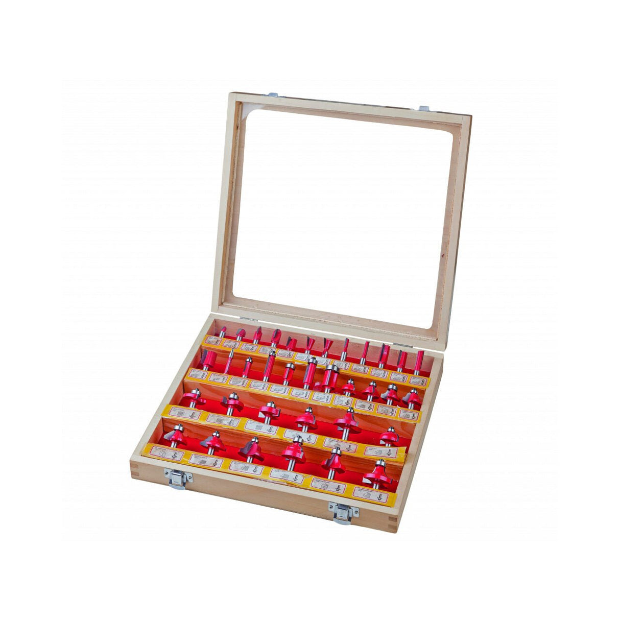 RAIDER Freze profilate Router bits ø8mm set 35pcs Cutie de depozitare din lemn Raider - scule electrice si unelte profesionale - BricoMart
