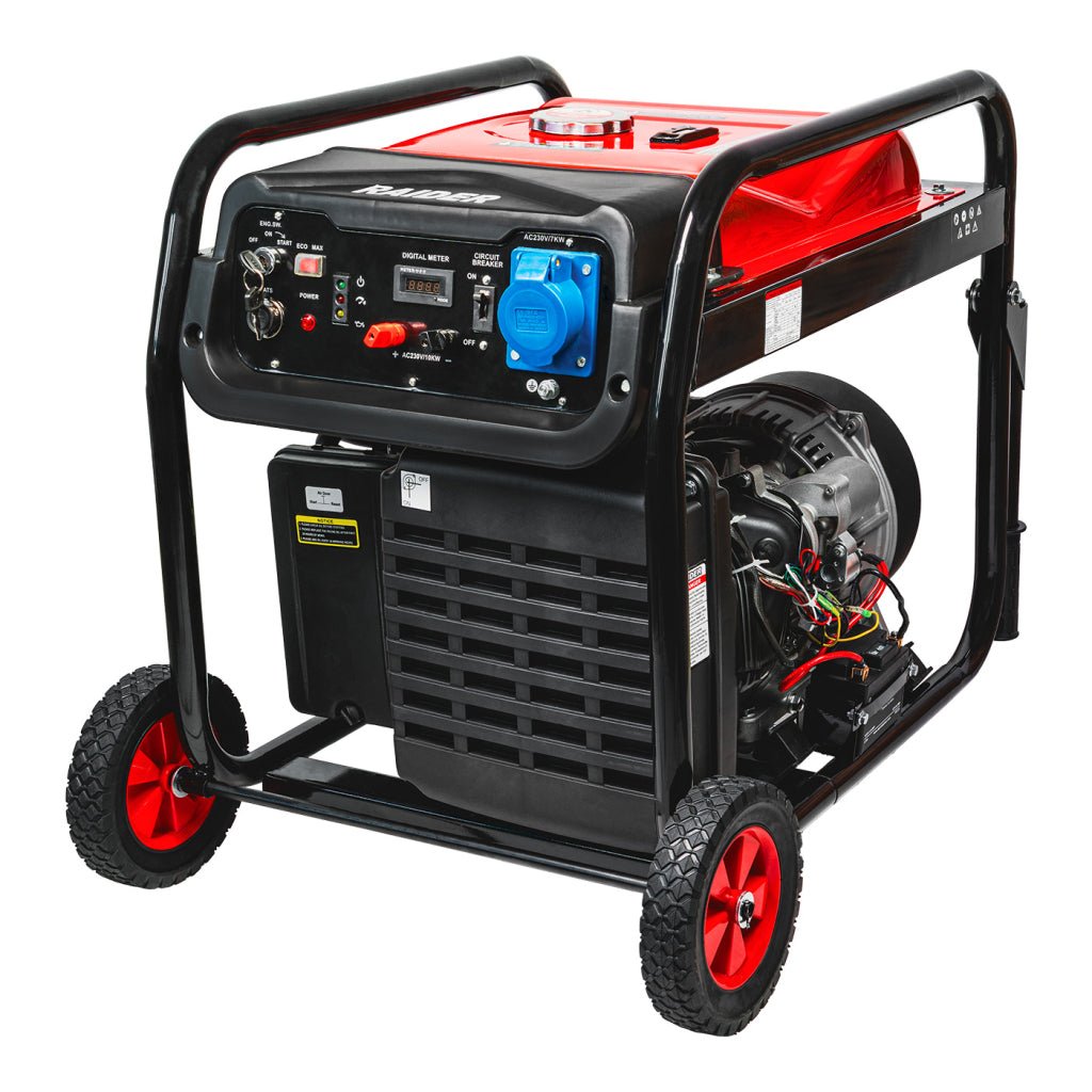 RAIDER Generator pe benzina 11kW RD - GG22 Generator puternic cu pornire electrică și stabilizare a tensiunii prin invertor Oferă 11 kW – ideal pentru alimentarea Raider - scule electrice si unelte profesionale - BricoMart