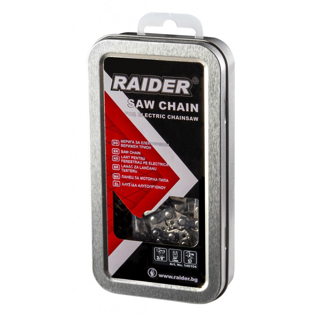 RAIDER Lant drujba 3/8 0.50 (1.3mm) 57 dinti Vibratii reduse, taiere de calitate si confort in munca Potrivit pentru fierastraie electrice Numar de dinti : 57 Raider - scule electrice si unelte profesionale - BricoMart