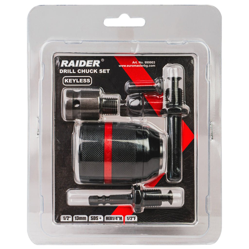 RAIDER Mandrina rapida metal 1/2"13mm SDS+HEX1/4"M patrat /2"F Raider - scule electrice si unelte profesionale - BricoMart