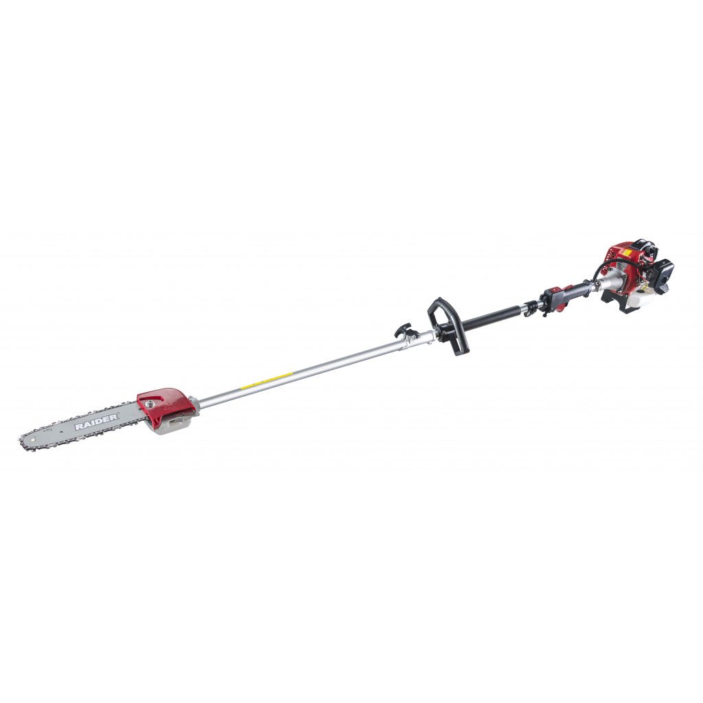 RAIDER Motofierastrau 0.7kW 250mm (10") 3/8".050" (1.3mm) RD - GPS01 Dispozitiv de înaltă calitate pentru tăierea rapidă și ușoară a ramurilor în locuri greu accesibile Are un motor pe benz Raider - scule electrice si unelte profesionale - BricoMart