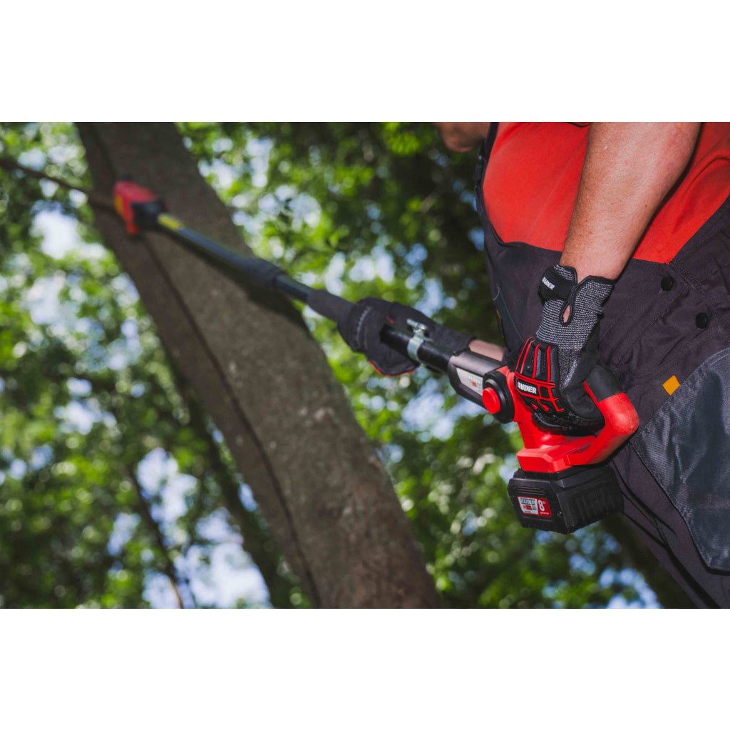 RAIDER R20 Fierastrau crengi 200mm SDS 3/8"1.3mm 2Ah 3m RDP - PS20 Are un maner suplimentar și un cap rotativ articulat pentru a ajunge mai usor la ramurile înalte Înălțimea poate fi regl Raider - scule electrice si unelte profesionale - BricoMart