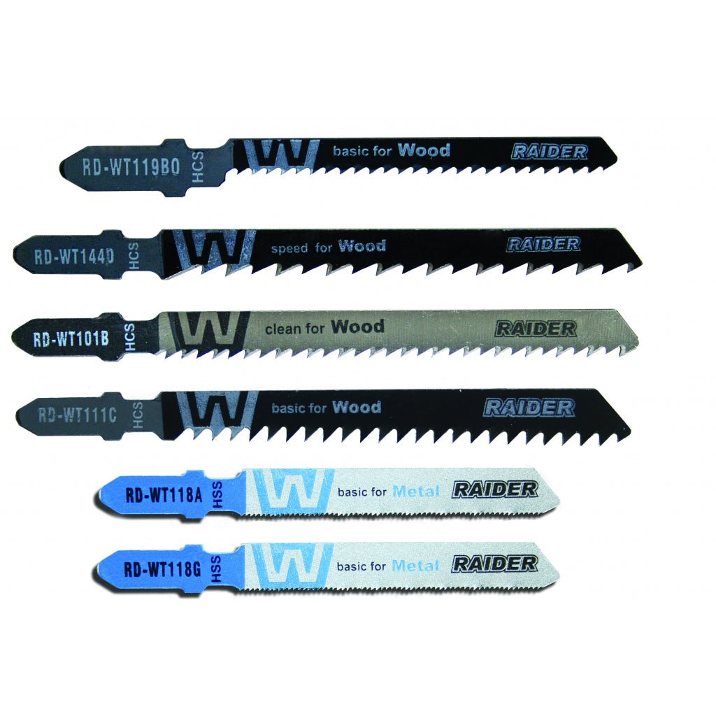 RAIDER Set lame fierastrau pendular lemn si metal T" 10pcs Potrivit pentru lemn, metal sau plastic Raider - scule electrice si unelte profesionale - BricoMart
