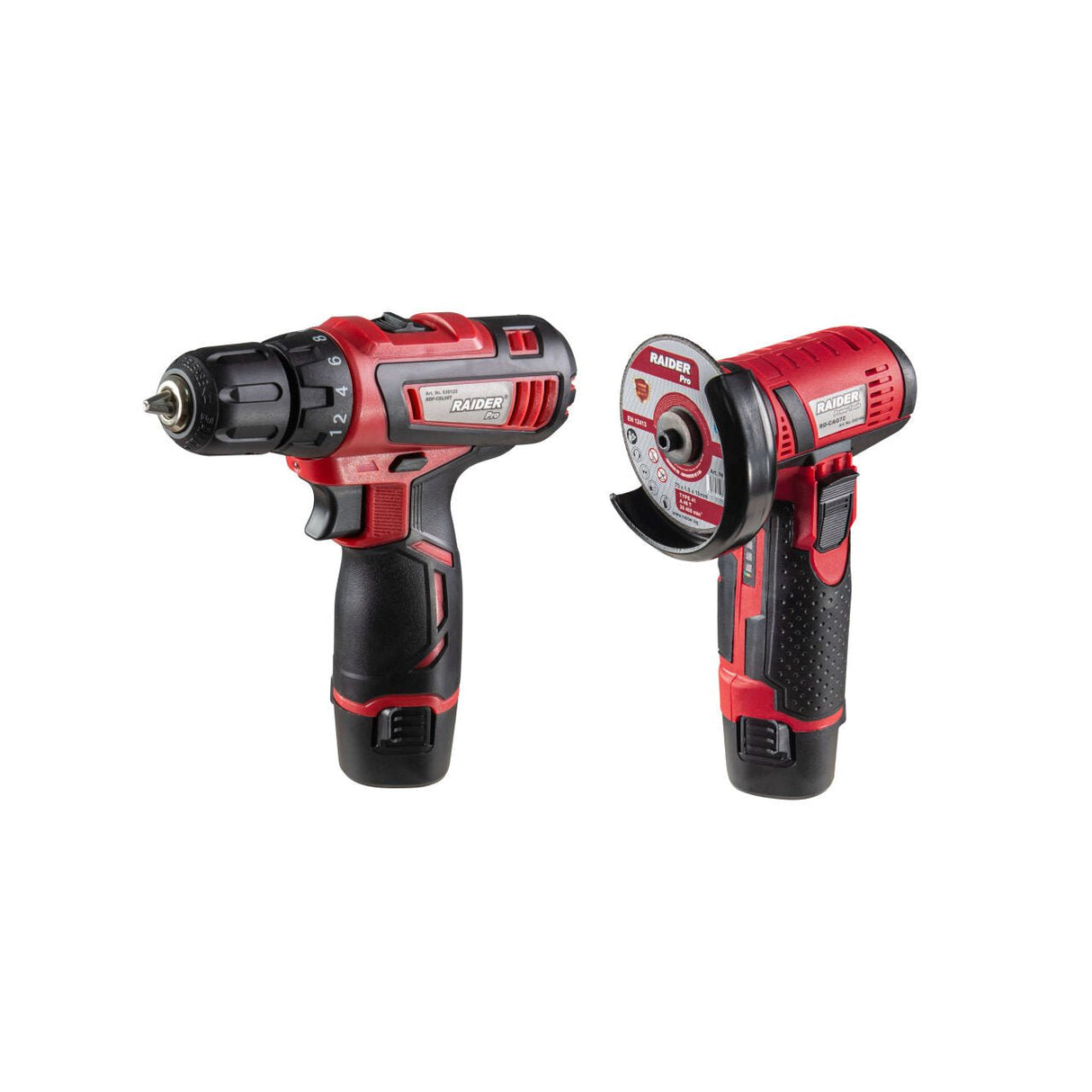 RAIDER Set Polizor unghiular si bormasina 12V 2x2Ah RDP - CDLCAG03 Raider - scule electrice si unelte profesionale - BricoMart