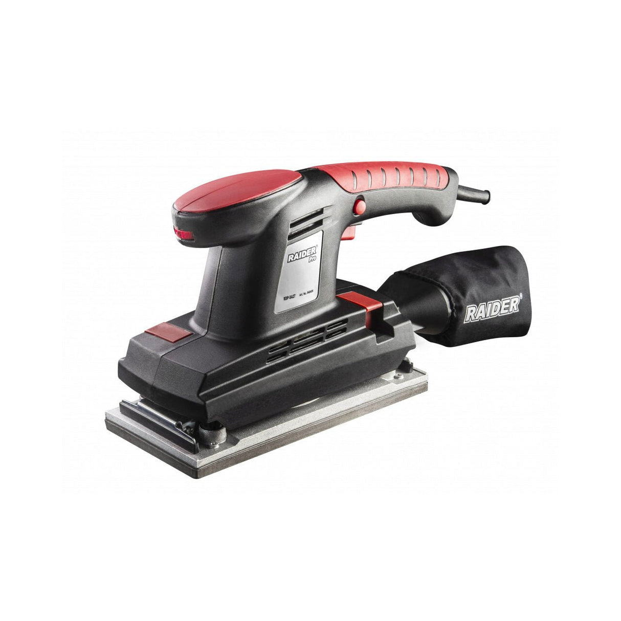 RAIDER Slefuitor 380W viteza variabila RDP - SA27 Black Edition Mâner ergonomic cu acoperire din cauciuc pentru un plus de confort Sac de praf pentru o zonă de lucru mai curată Posibil Raider - scule electrice si unelte profesionale - BricoMart