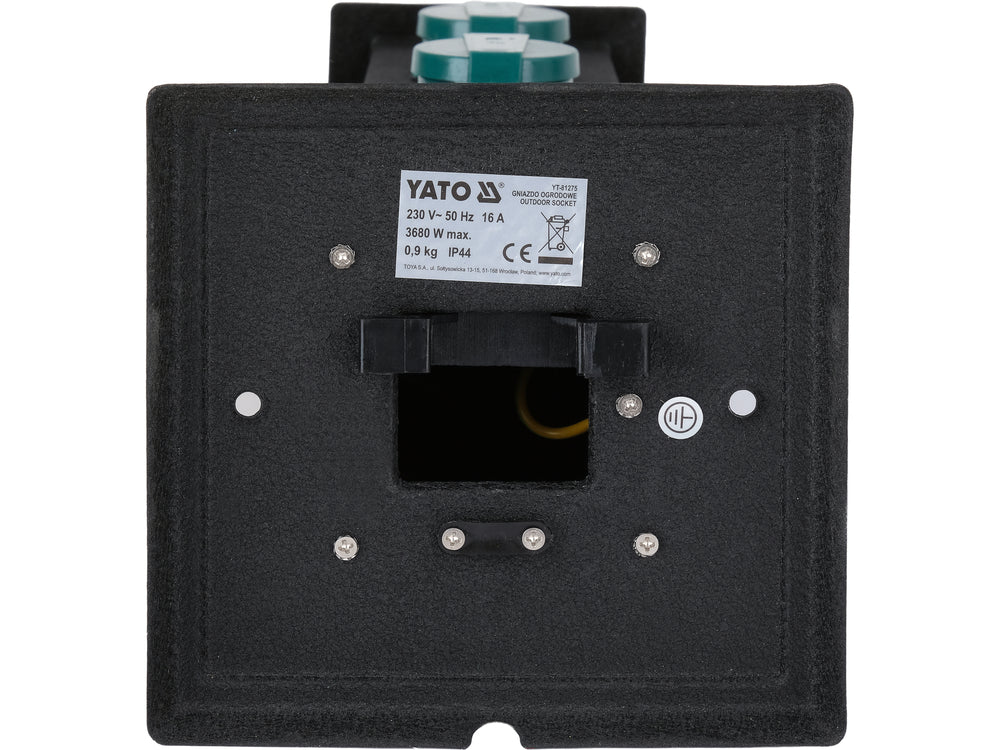 Priza de gradina stalp din otel YATO YT-81275, IP44, 4 x 230 V - imagine 8