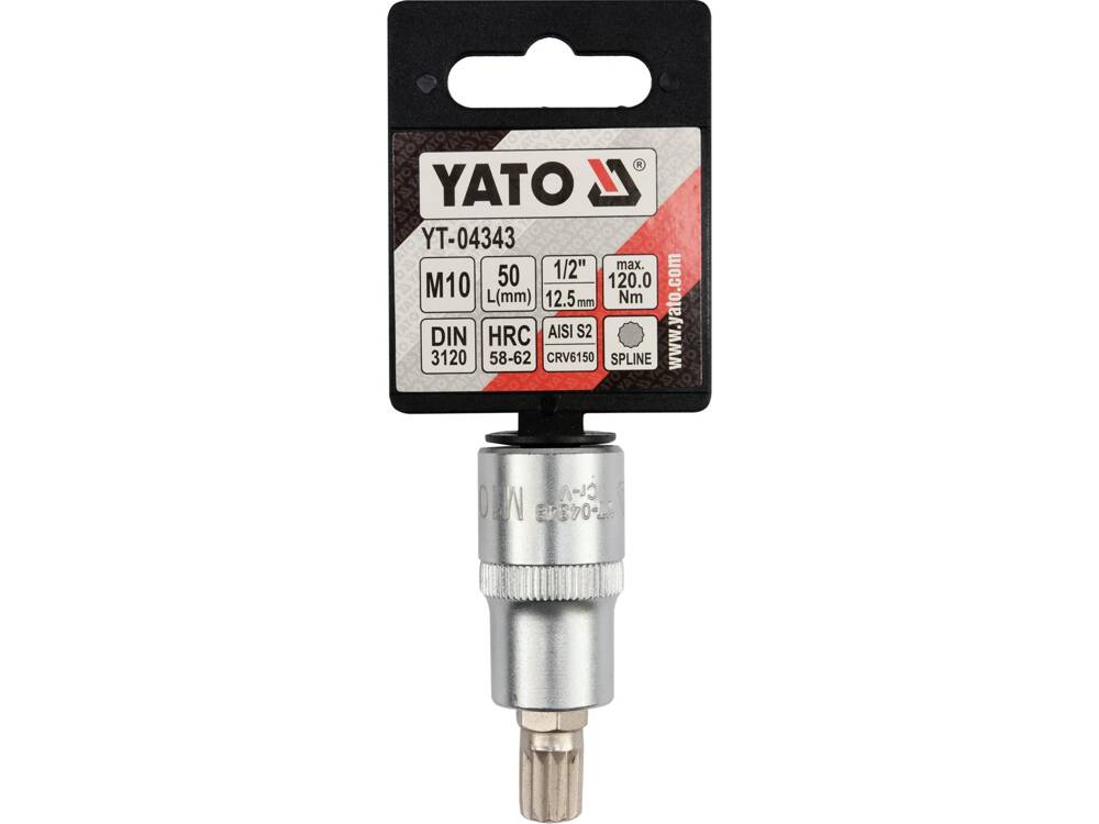 BIT SPLINE M10, YATO YT-04343 CU ADAPTOR 1/2, 55MM