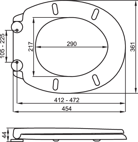 CAPAC TOALETA PP, FALA 75464 INCHIDERE LENTA