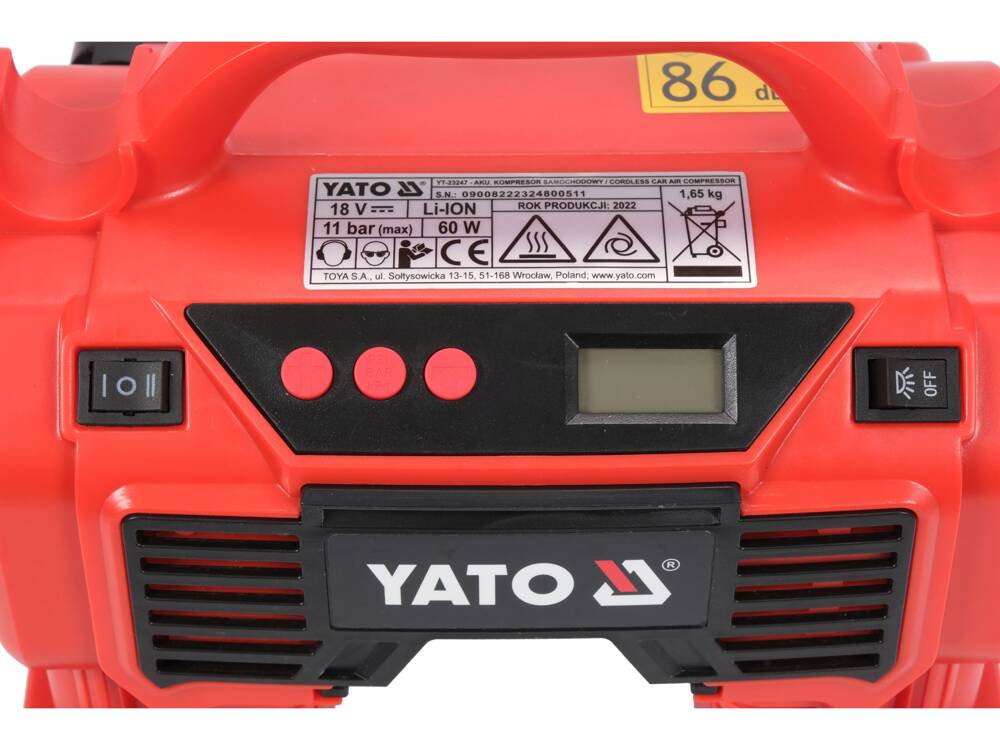 COMPRESOR 18V 11 YATO YT-23248 BAR 21 L/MIN, FARA ACUMULATOR