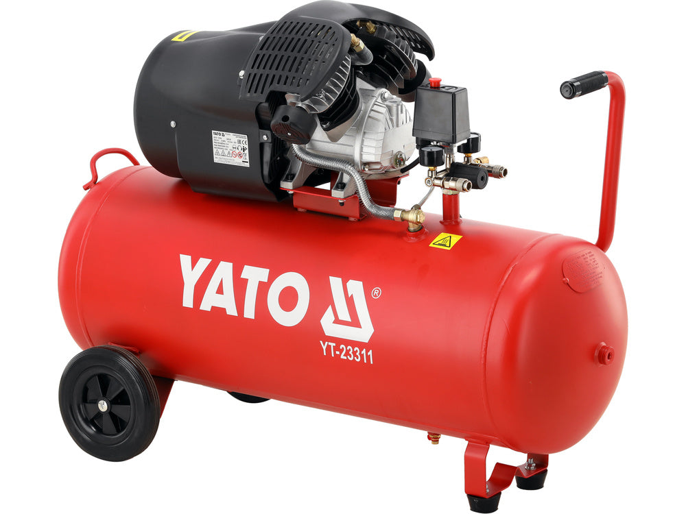LÉGKOMPRESSZOR 100L YATO YT-23311, 2200 W (3 LE), 2850 ford./perc, 412 l/perc