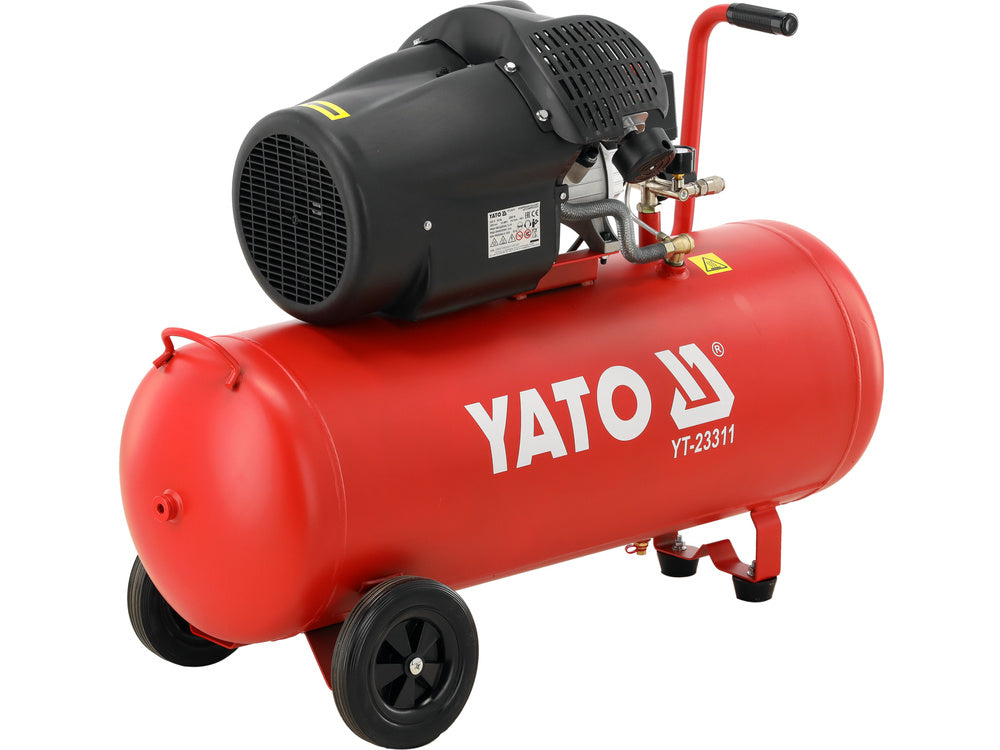LÉGKOMPRESSZOR 100L YATO YT-23311, 2200 W (3 LE), 2850 ford./perc, 412 l/perc