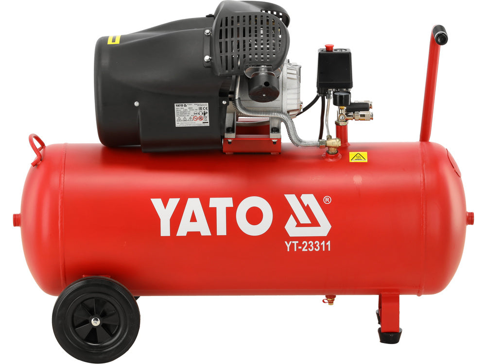 LÉGKOMPRESSZOR 100L YATO YT-23311, 2200 W (3 LE), 2850 ford./perc, 412 l/perc