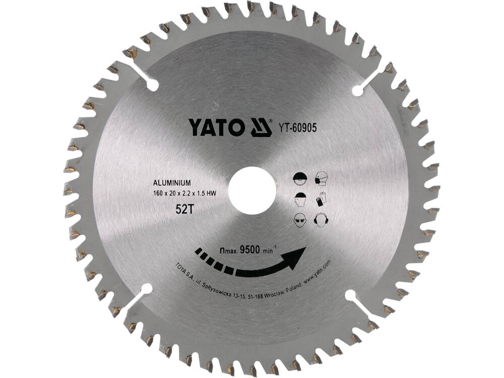 DISC CIRCULAR LEMN, YATO YT-60905 160X20X2.2MM, 52 DINTI