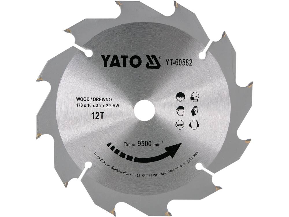 YATO YT-60582 KÖR TÁRCSA FA 170X12TX16MM