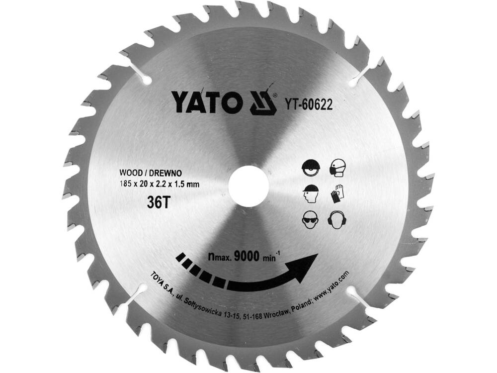 DISC CIRCULAR PENTRU YATO YT-60622 LEMN 185X36TX20MM