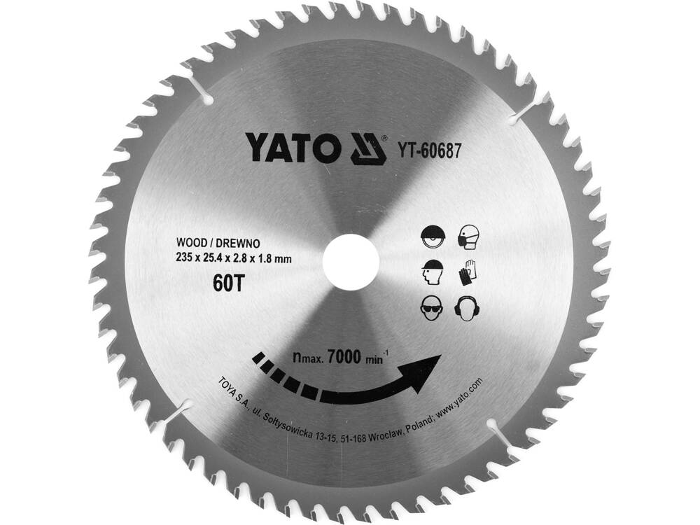 DISC CIRCULAR PENTRU YATO YT-60687 LEMN 235X60TX25,4MM