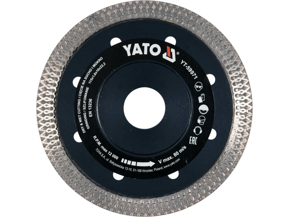DISC DIAMANTAT, 115X22.2X1.6MM YATO YT-59971