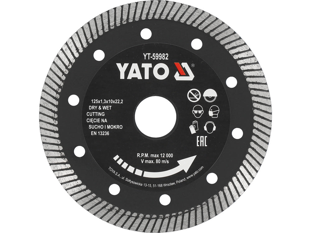 DISC DIAMANTAT, 125X22.2X1.3MM YATO YT-59982