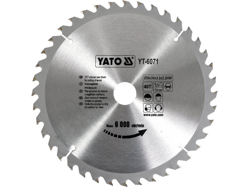 DISC FIERASTRAU CIRCULAR YATO YT-6071 PENTRU LEMN 250X40X30MM