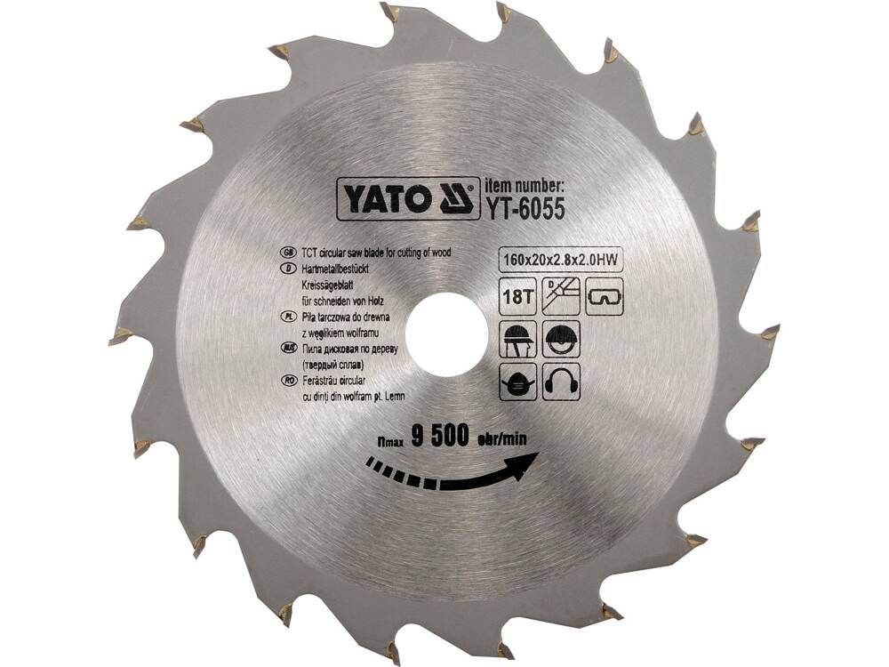 DISC FIERASTRAU WOLFRAM YATO YT-6055 PENTRU LEMN 160X18TX20MM