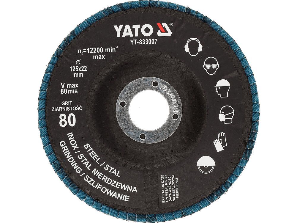 Disc pentru slefuit P80 YATO YT-833007, 125 mm