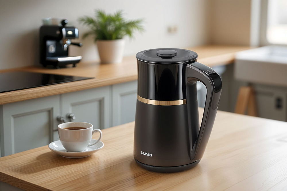 FIERBATOR ELECTRIC 1,7L, LUND 68217 CONTROLUL TEMPERATURII, NEGRU