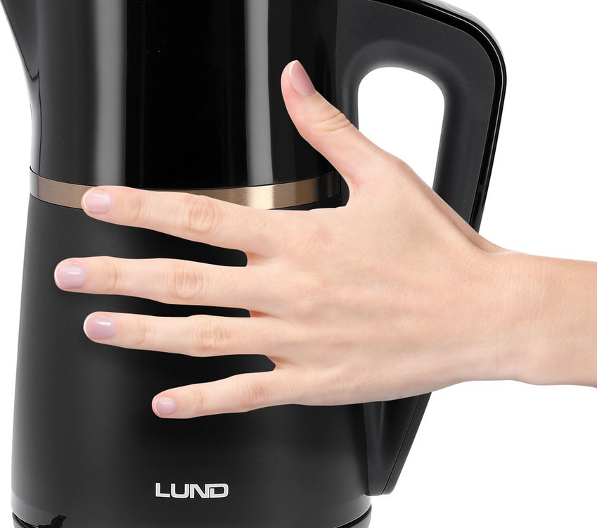 FIERBATOR ELECTRIC 1,7L, LUND 68217 CONTROLUL TEMPERATURII, NEGRU