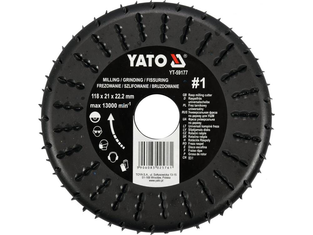 FREZA RASPEL 118X21X22.2MM, YATO YT-59177 NR.1