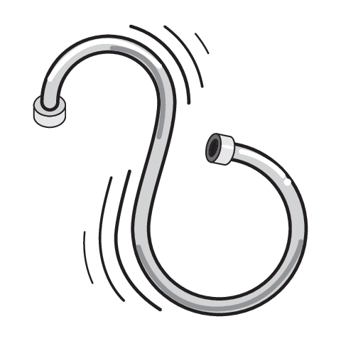 FURTUN DE DUS, FALA 75653 2M, PVC, CHROME-ALB