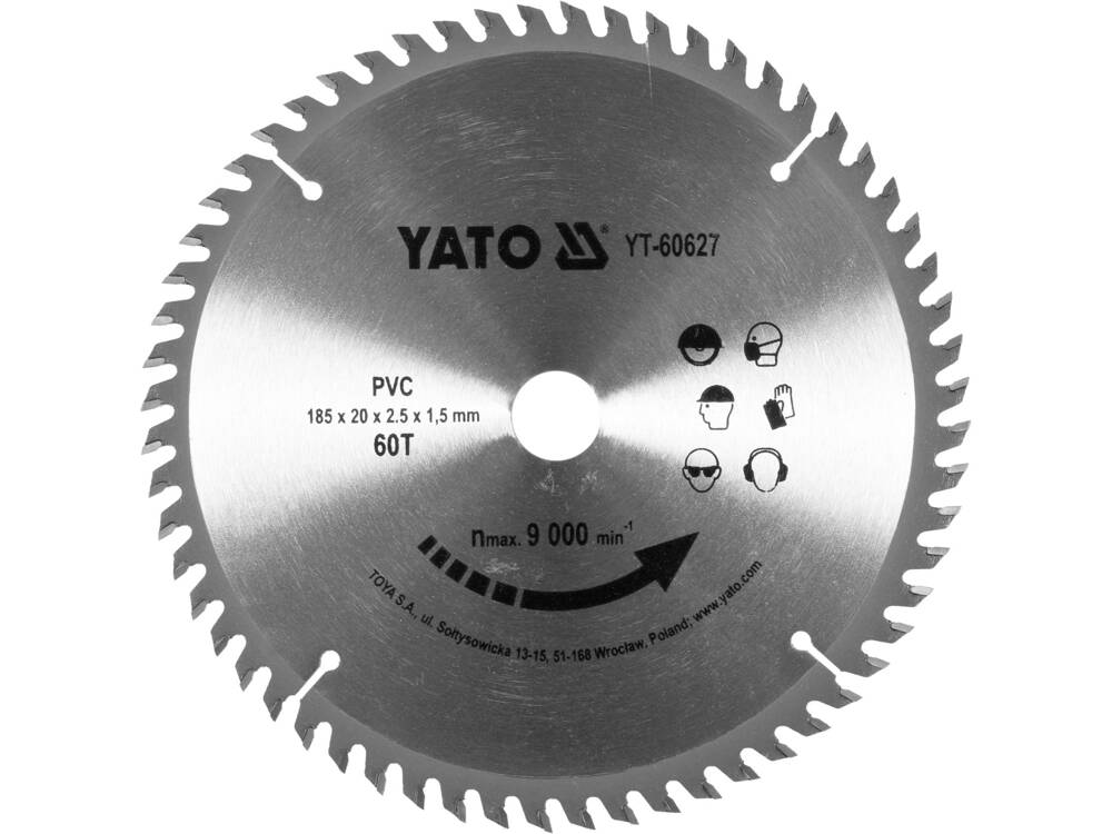 YATO YT-60627 PVC VÁGÓPENGE 185/60T 20MM
