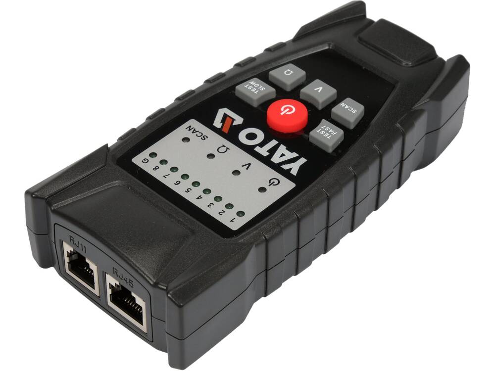 LOCALIZATOR SI TESTER YATO YT-73137 PENTRU VERIFICAREA CABLURILOR DE RETEA RJ11 RJ45, REZISTENT LA INTERFERENTE