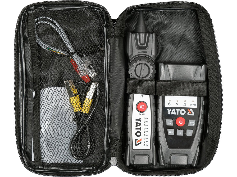 LOCALIZATOR SI TESTER YATO YT-73137 PENTRU VERIFICAREA CABLURILOR DE RETEA RJ11 RJ45, REZISTENT LA INTERFERENTE