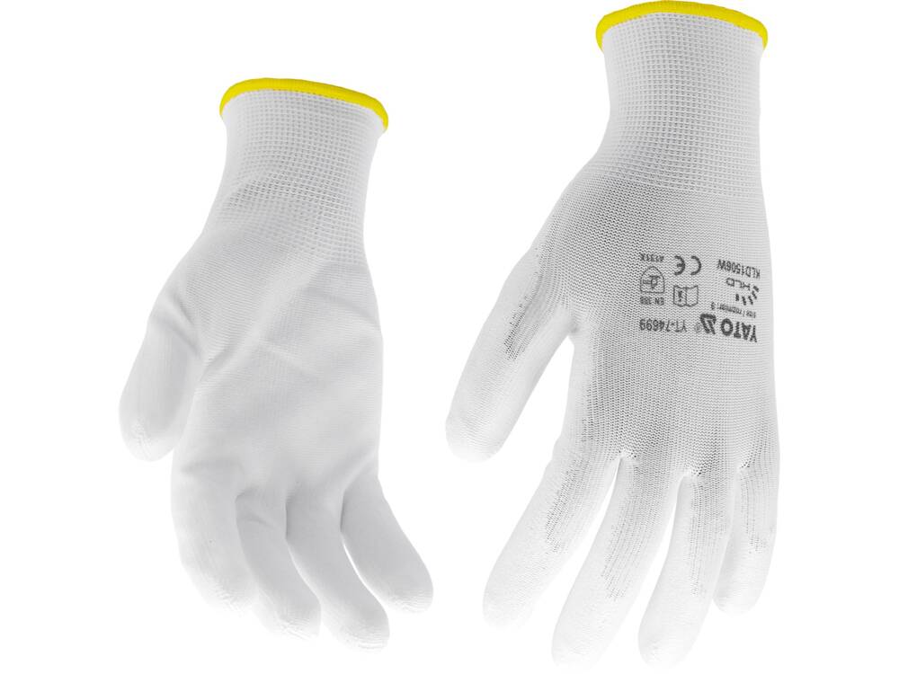 MANUSI DE PROTECTIE, YATO YT-74699 NYLON, ALB, MARIMEA 9