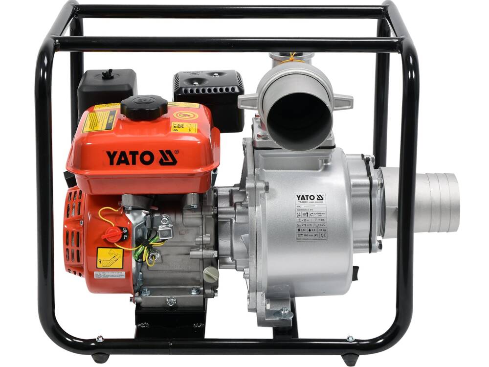 MOTOPOMPA 4 4 YATO YT-85403 KW 78M3/H , 2 timpi, un cilindru, racire cu aer, 5.4 CP, 8 m, 1300 l/min, apa murdara
