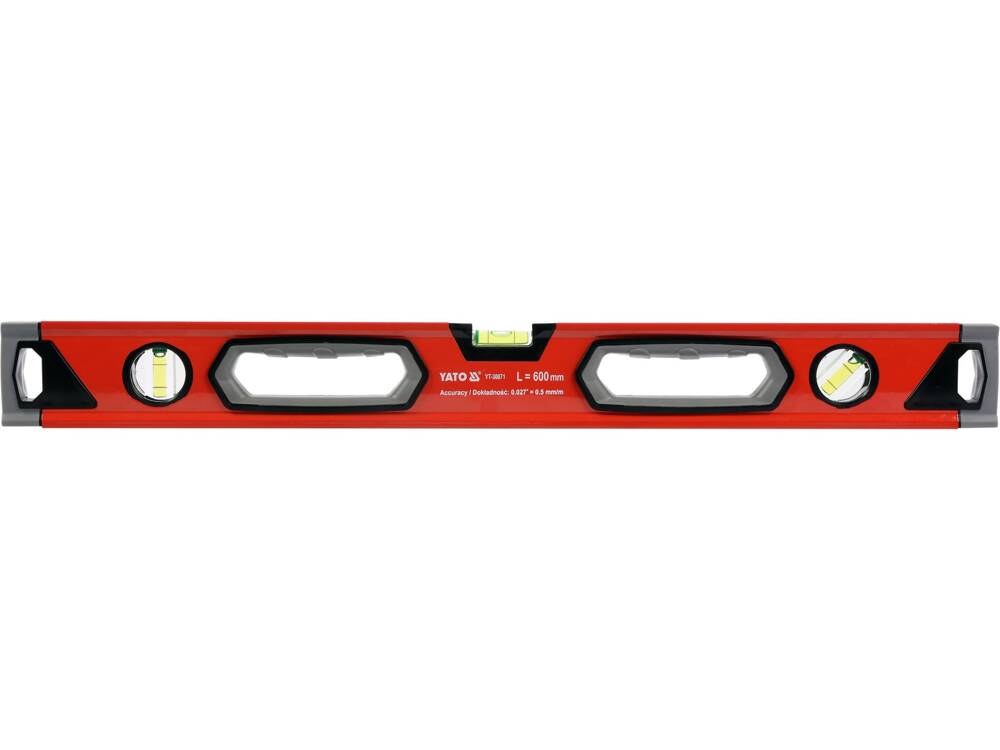 NIVELA DE ALUMINIU YATO YT-30071 600MM, 3 FLACOANE, PRECIZIE 0,5MM/M