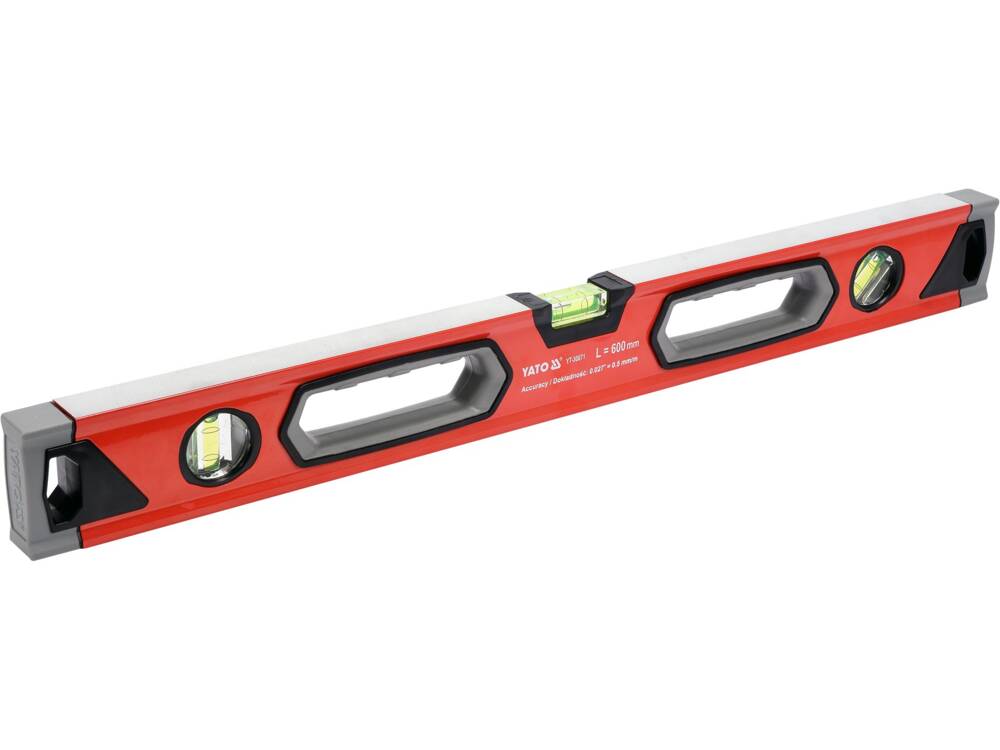 NIVELA DE ALUMINIU YATO YT-30071 600MM, 3 FLACOANE, PRECIZIE 0,5MM/M