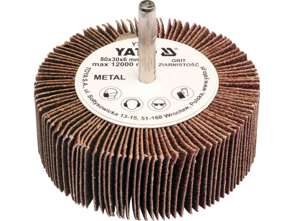PERIE ABRAZIVA CIRCULARA YATO YT-83373 CU TIJA 80X30X6MM, P80